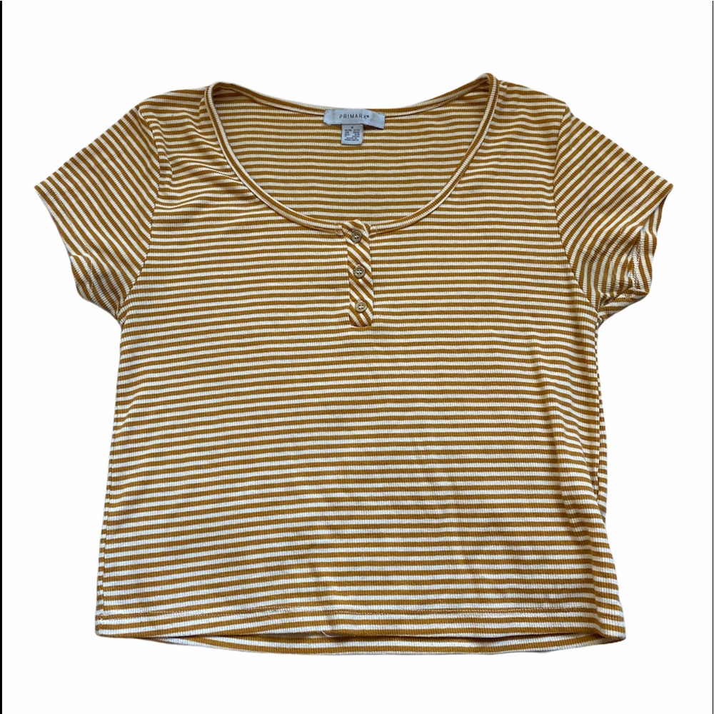 Stripped Yellow Crop Top